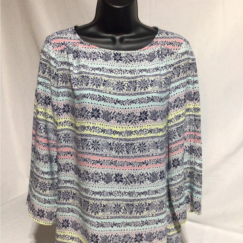 The Limited Women's Top/Tall - Blue, Pink, Yellow Pattern